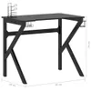 Gaming-Schreibtisch mit K-Gestell Schwarz 90x60x75 cm Produktbild-Vorschau 9