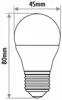 A line drawing of an LED light bulb with dimensions indicated. Anteprima dell’immagine prodotto