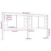 vidaXL Kopfteil Schwarz 126x4x100 cm Massivholz Kiefer -  Produktbild-Vorschau 7