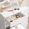 CALICOSY - Coiffeuse blanche avec miroir, 1 tiroir, 2 Voir les images du produit 9
