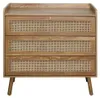 CALICOSY - Commode 3 tiroirs avec façades en rotin naturel Voir les images du produit 1
