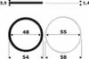 A diagram showing two O-rings with dimensions indicated. Produktbild-Vorschau