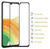 A screen protector is shown next to a smartphone screen, with feature callouts. Produktbild-Vorschau