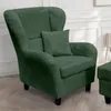 Ohrensessel mit Hocker Landhausstil Polster-TV-Lesesessel Produktbild-Vorschau 3