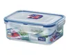 A LocknLock food storage container with a blue lid and clear body, shown from a slightly elevated front-left angle against a white background. The container has internal dividers and appears to contain food items. Produktbild-Vorschau
