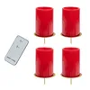 Bougies de cire rouge à DEL avec assiettes dorées - Set de Voir les images du produit 3