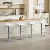 A kitchen counter with four white bar stools. Produktbild-Vorschau