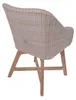 A single wicker chair with wooden legs, shown from the back and side. Produktbild-Vorschau