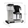 A Moccacmaster coffee maker with dimensions indicated. Náhľad obrázku produktu
