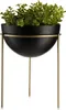 Blumenständer Metall mit Abdeckung, Loft, Gold Schwarz, Produktbild-Vorschau 1