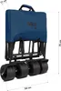 A blue foldable trolley with four large wheels, shown from a diagonal angle. Voir les images du produit