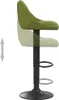 A side view of a green bar stool with a black adjustable base. Náhled obrázku produktu