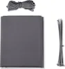 A flat lay of a folded gray fabric, a coil of gray rope, and a bundle of gray zip ties on a white background. Produktbild-Vorschau