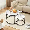 2er Set Couchtisch Kaffeetisch Satztisch Beistelltisch Ø70 Produktbild-Vorschau 4