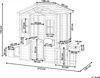 A diagram of a playhouse with dimensions indicated. Náhled obrázku produktu