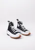 A pair of black Converse Run Star Hike Hi platform sneakers with white laces and brown soles are displayed against a white background. Náhled obrázku produktu