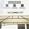 A diagram illustrating the features of a gazebo roof, showing airflow and indicating benefits like shade, ventilation, and heat reduction. Produktbild-Vorschau