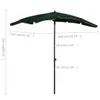 vidaXL Ombrellone con asta 200x130 cm Verde Anteprima dell’immagine prodotto 5