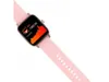 A pink smartwatch with its screen displaying health metrics. Voir les images du produit