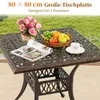 Stół ogrodowy COSTWAY z otworem na parasol, 80x80x75cm, Podgląd zdjęcia produktu 3