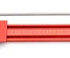 A close-up view of a red parallel guide with a silver rod, showing measurement markings. Náhled obrázku produktu