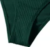 Damen Badeanzug Bikini Zweiteilig Hohe Taille Grün L Produktbild-Vorschau 4