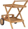 A wooden serving cart with two shelves and wheels, shown against a white background. Produktbild-Vorschau