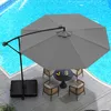 Ombrellone COSTWAY da 350 cm con base, luci a LED e Anteprima dell’immagine prodotto 2