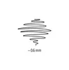 A diagram showing a swirling line with a measurement below it. Produktbild-Vorschau