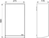 Technical drawing of a rectangular waste bin with dimensions indicated. Produktbild-Vorschau