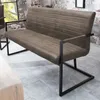 Industrial Freischwinger Bank LOFT 160cm taupe mit Armlehne Produktbild-Vorschau 1