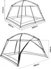 Two line drawings of a tent with dimensions indicated. Náhled obrázku produktu