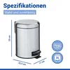 WENKO Tret Müll Eimer 3 L LEMAN Edelstahl Abfall Kosmetik Produktbild-Vorschau 3