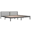 The Living Store Massivholzbett Kiefer 200x200 cm Grau Produktbild-Vorschau 4