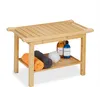Sgabello da bagno Relaxdays in bambù, con ripiano Anteprima dell’immagine prodotto 1