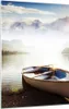 Bilder auf glas - Einteilig - Berge See Boot - 50x70cm - Produktbild-Vorschau 1