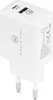 A white dual USB wall charger with European plug prongs. Produktbild-Vorschau