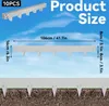 Product size information for garden edging, shown against a sky background and a close-up of the product installed in soil. Produktbild-Vorschau