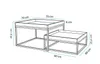 A line drawing diagram of two nesting coffee tables with dimensions indicated. Produktbild-Vorschau