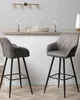 BELIANI Trendy Barstuhl 2er Set Grau Stoff 103 cm Modern Produktbild-Vorschau 2