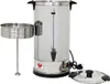 A stainless steel coffee urn with accessories. Produktbild-Vorschau