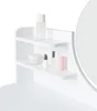 Schminktisch MRDT08-W, weiß, aus MDF, mit Spiegel (Ø 40 cm) Produktbild-Vorschau 7