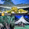 A collage of images showing LED string lights used in various settings, including an outdoor event, trees, and a tent. Produktbild-Vorschau