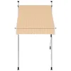 vidaXL Marquise rétractable Manuelle 100 cm Orange/Blanc Voir les images du produit 2