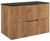RODAN | Waschbeckenunterschrank 60 cm - Braun - Geriffelte Produktbild-Vorschau 1