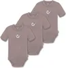 normani 3er Set Baby Kurzarm Body aus Wolle mit Druckknopf Produktbild-Vorschau 1
