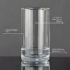 A clear glass tumbler with a double wall and gel inside, set against a dark gray background. Voir les images du produit