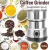 A collage of a coffee grinder surrounded by various spices, coffee beans, and ground coffee. Produktbild-Vorschau