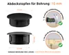 Diagrams showing how to measure a hole for a blind plug. Produktbild-Vorschau