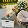 Pouf con apertura a cassetta bianco KIEFER 50x40x35 cm | Anteprima dell’immagine prodotto 2